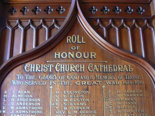 Christ Church Cathedral WW1 Honour Roll