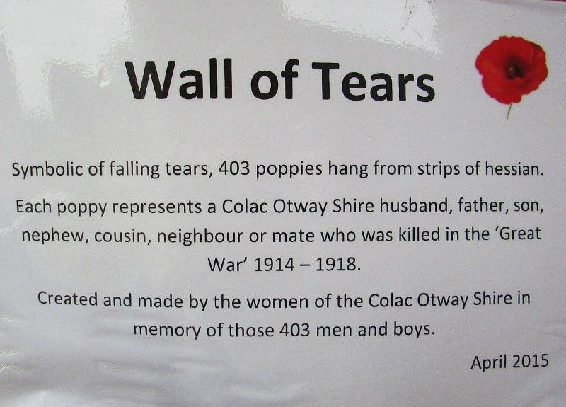 Wall of Tears Plaque : 17-April-2015