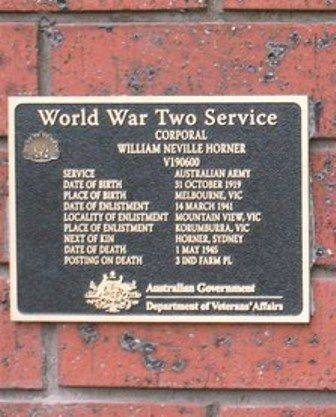 Corporal William Neville Horner : 11-November-2011