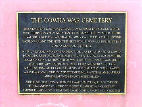 Cowra War Cemetery Inscription Plaque