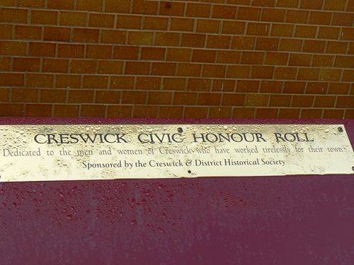 Creswick Civic Honour Roll : 20-May-2012