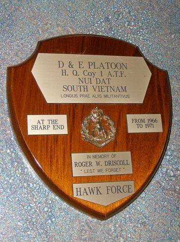 D & E Platoon Plaque : 01-August-1945