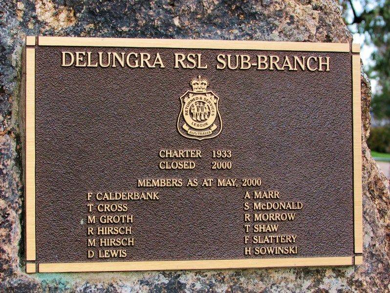 Delungra RSL Plaque: 11-July-2016