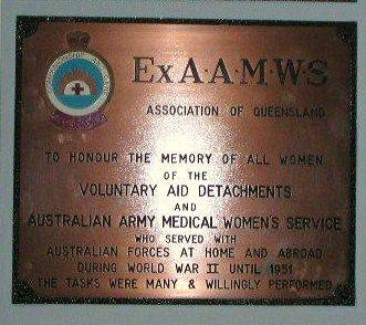Ex Aust Army Womens Medical Service Plaque