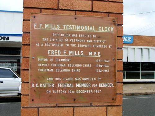 F F Mills Memorial Clock Inscription