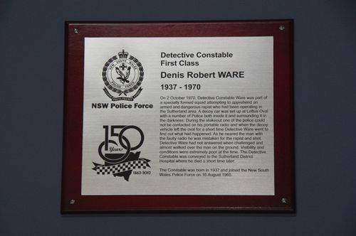 Detective Constable Ware Plaque : April 2014