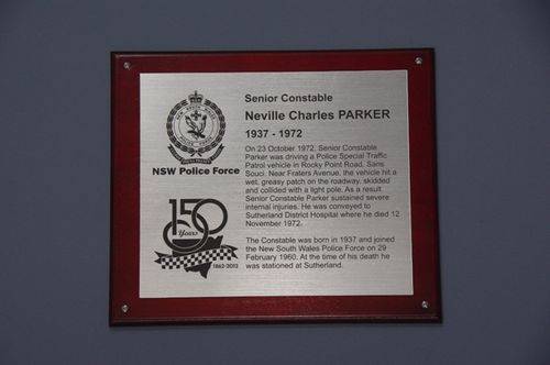 Senior Constable Parker Plaque : April 2014