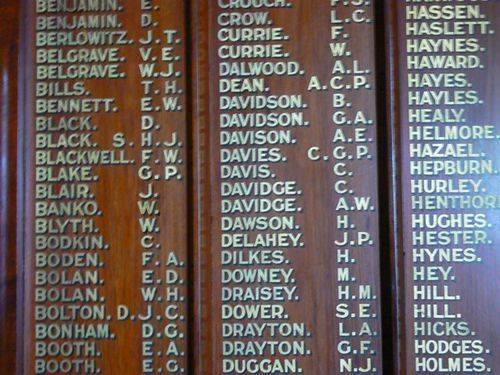 Footscray Roll of Honour