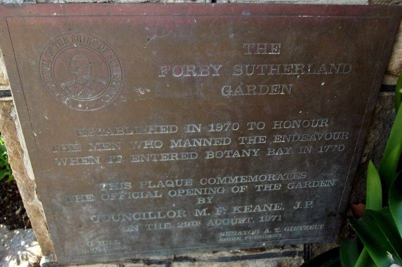 Forby Sutherland Garden Plaque : 14-August-2014