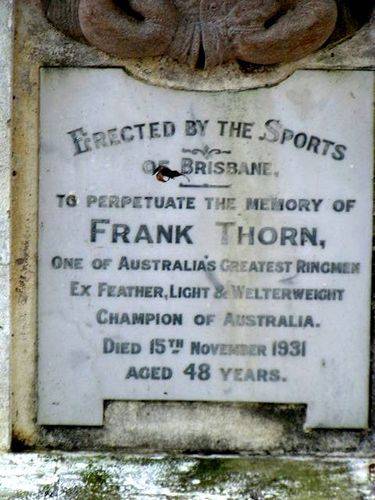 Frank Thorn Memorial Inscription