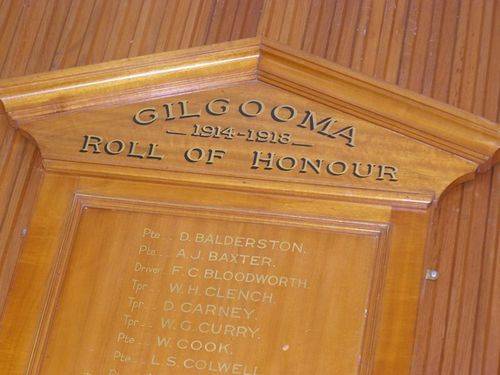 Gilgooma Honour Roll 2 : 01-August-2014