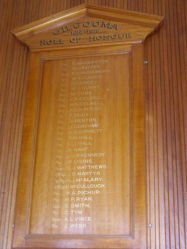 Gilgooma Honour Roll  : 01-August-2014