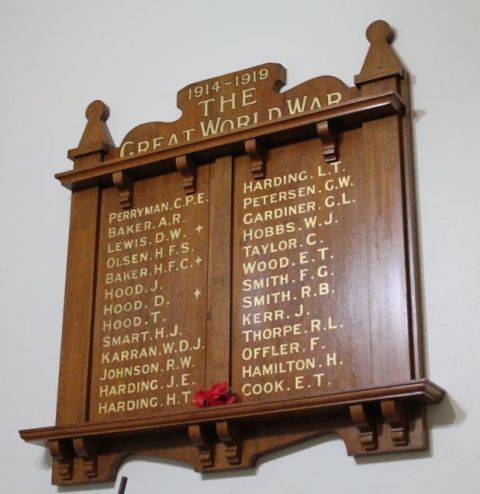 Glenelg Uniting Church Bath Street World War One Honour Board : 20-December-2012