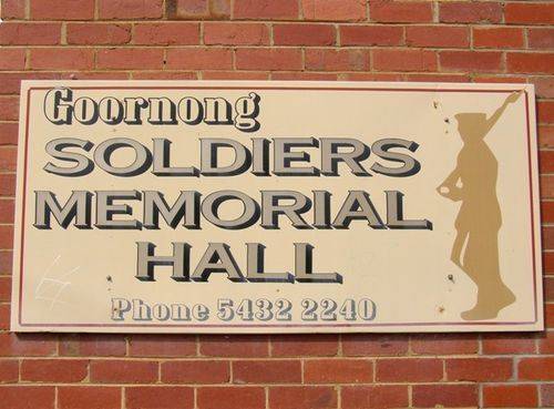 Goornong Soldiers Memorial Hall Plaque : 22-04-2014