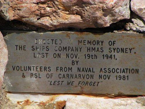 HMAS Sydney II Dedication Plaque