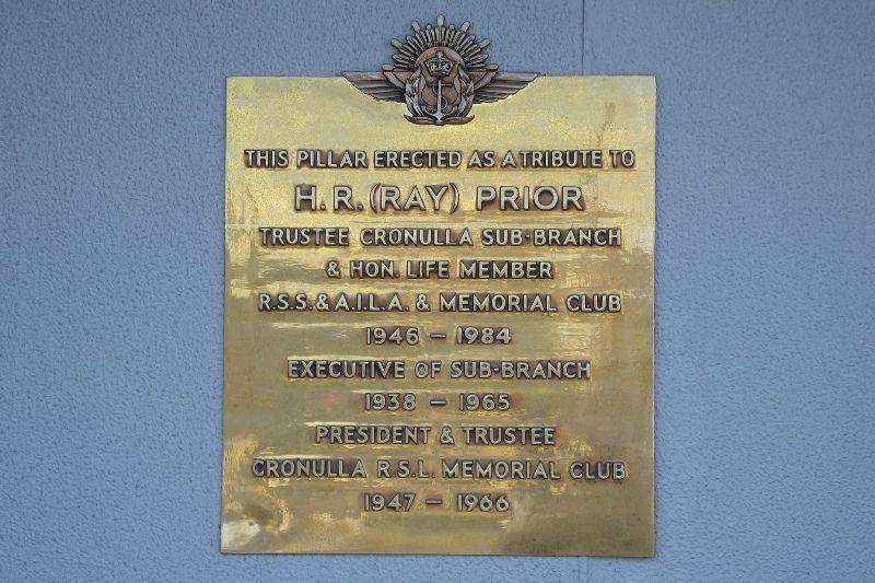 Ray Prior Plaque : September 2014