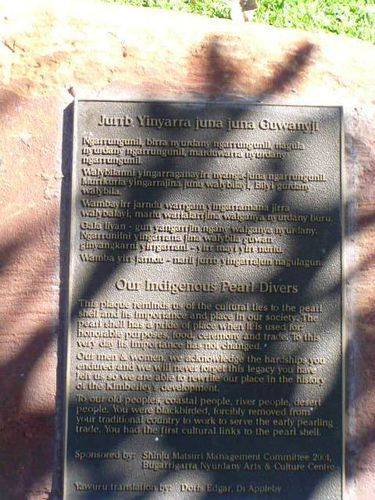 Indigenous Pearlers Plaque 
