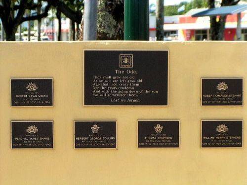 Innisfail National Service Memorial Wall Closeup