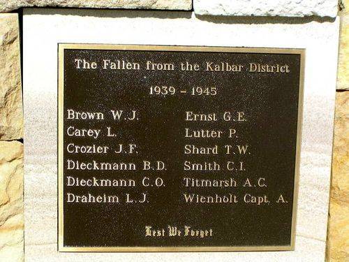 Kalbar War Memorial WW2 Fallen