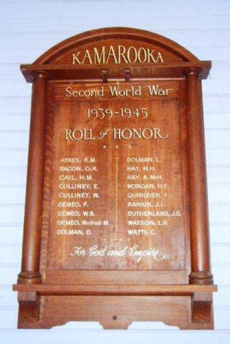 Kamarooka World War Two Honour Roll : 11-March-2013