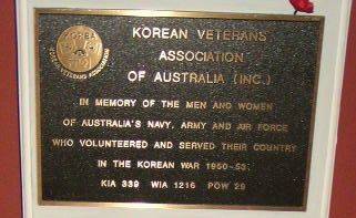 Korean Veterans Association Plaque