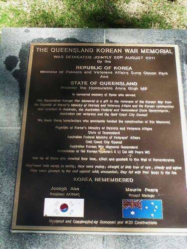 Korean War Memorial  Dedication Plaque