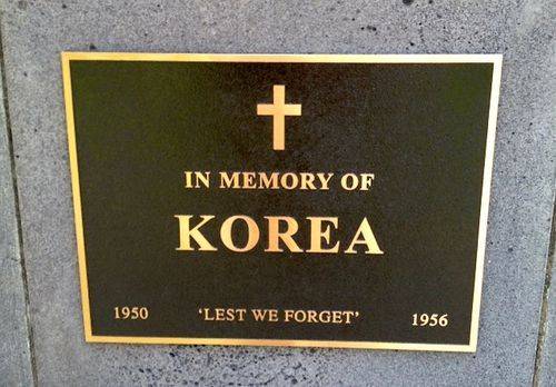 Korean War Plaque : November 2013