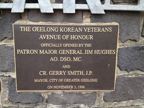 Korean Avenue of Honour Inscription : October 2013