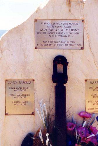 Lady Pamela + Harmony Memorial closeup