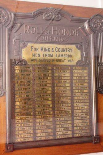 Lameroo World War One Honour Roll : 16-September-2012
