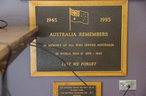 Australia Remembers Plaque : June 2014