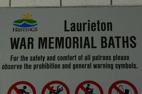 Memorial Baths Sign : June 2014