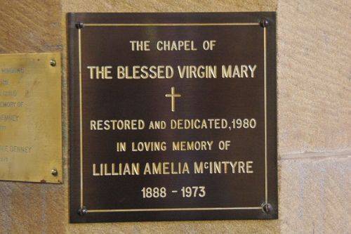 Lillian McIntyre Plaque : August-2014