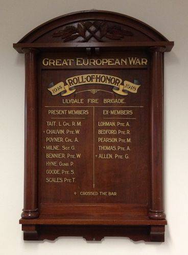 Lilydale Fire Brigade Roll of Honour : 14-June-2013