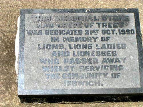 Lions Memorial Grove Inscription