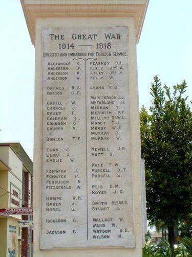 Mareeba War Memorial Left Inscription