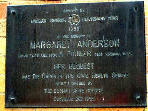 Margaret Anderson Plaque