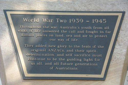 World War Two Plaque : November 2013