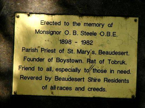 Monsignor Steele Plaque