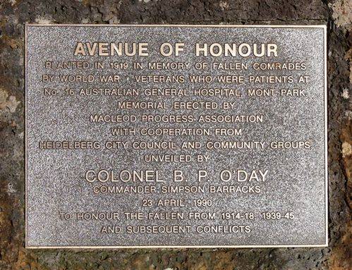 Mont Park Avenue of Honour : 10-August-2012