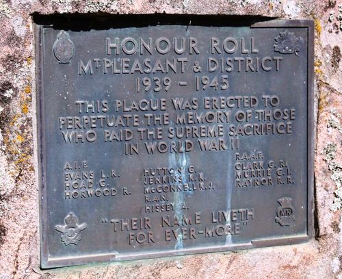 Mount Pleasant & District World War Two Honour Roll : 05-May-2012