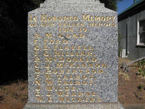 Memorial Inscription : April 2014