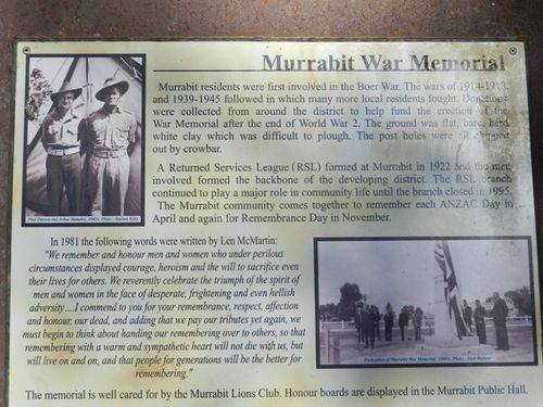 Murrabit War Memorial : 02-March-2013
