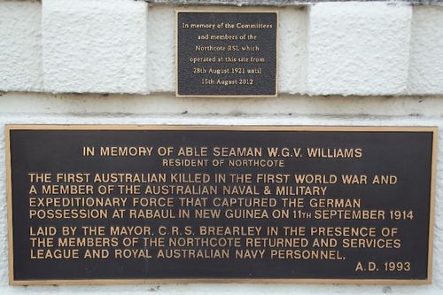 Seaman Williams & RSL Plaque : July-2014