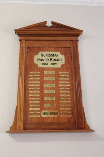 Nuriootpa Honour Board 1914-1919 : 28-September-2012