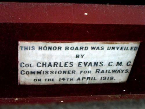 Qld Railways Roll of Honour Plaque