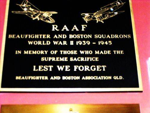 RAAF Beaufighter + Bostons Squadrons Plaque