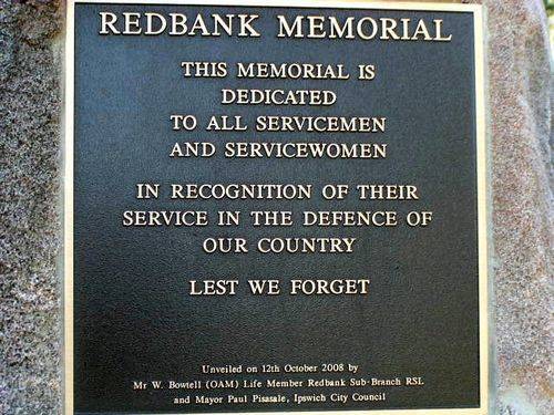 Redbank Memorial Dedication Plaque