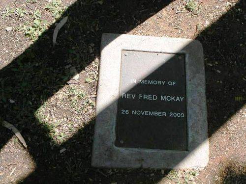 Reverend Fred Mackay Plaque