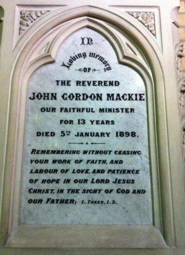 Reverend John Gordon Mackie : 12-July-2012